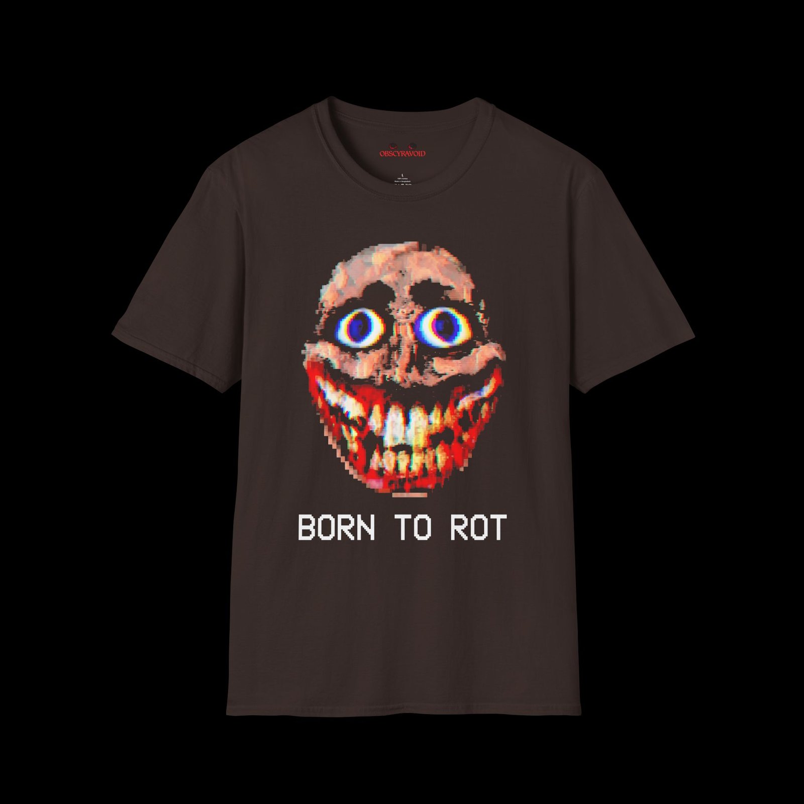 Born to Rot Face Analog Horror T-Shirt - Image 2