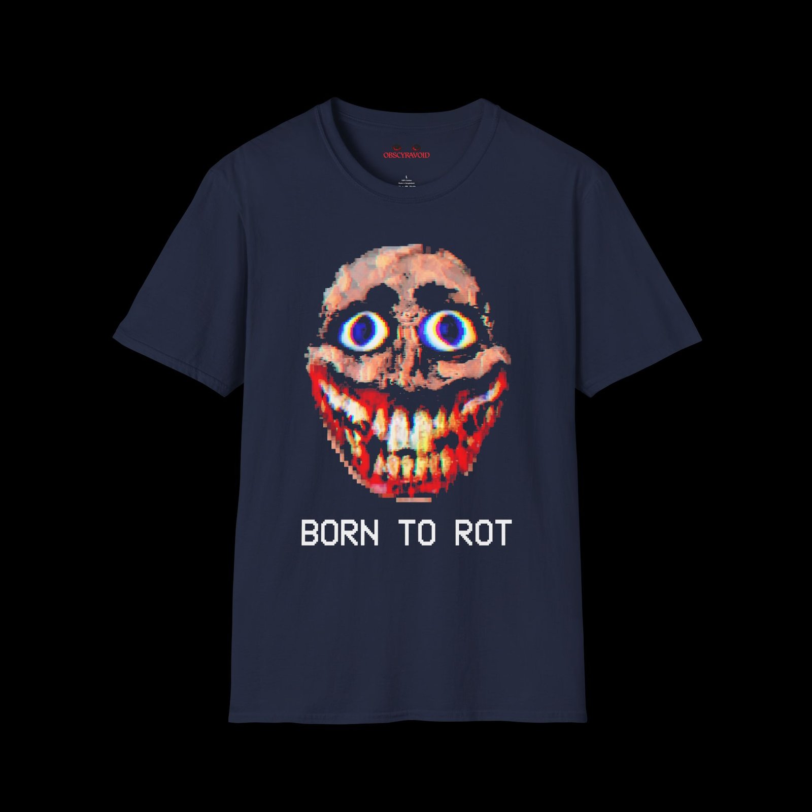 Born to Rot Face Analog Horror T-Shirt - Image 3