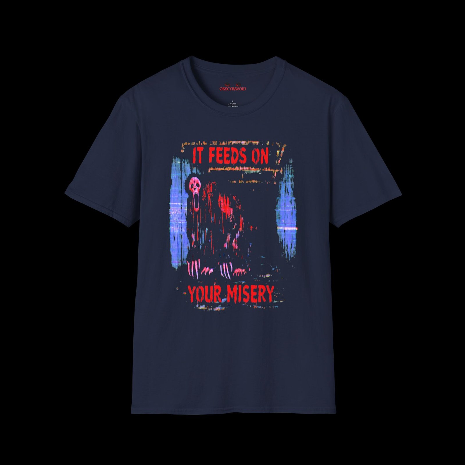 It Feeds on Your Misery Analog Horror T-Shirt - Image 3