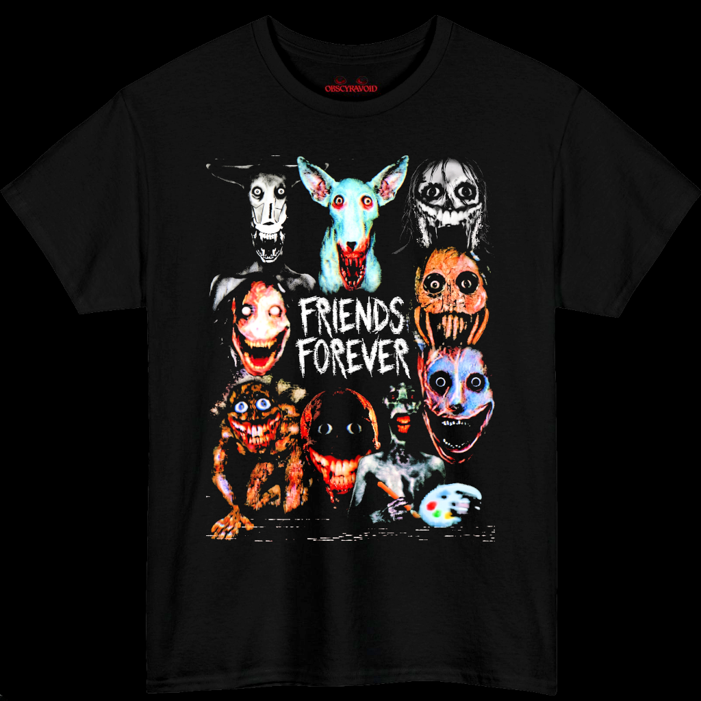 Friends Forever T-Shirt, Analog Horror Graphic Tee, Creepy Monster Shirt, Weirdcore Horror Tee, Dark Aesthetic Horror Gift